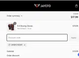 JAYEFO10OFF coupon verification screenshot
