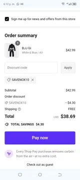 SAVENOX10 coupon verification screenshot