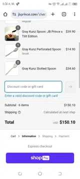 JBPRINCE.UTILITY coupon verification screenshot