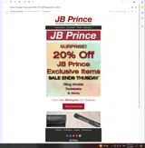 JBSurprise coupon verification screenshot