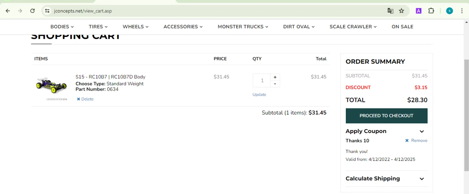 how to use JConcepts coupons