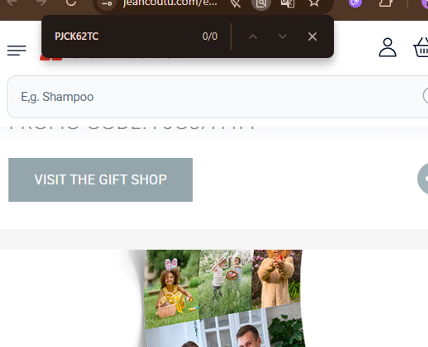 Jean Coutu promo code screenshot showing code PJCK62TC applied at Jean Coutu checkout page. Uploaded by SimplyCodes community member GoldLynx7797 on Apr 23, 2025