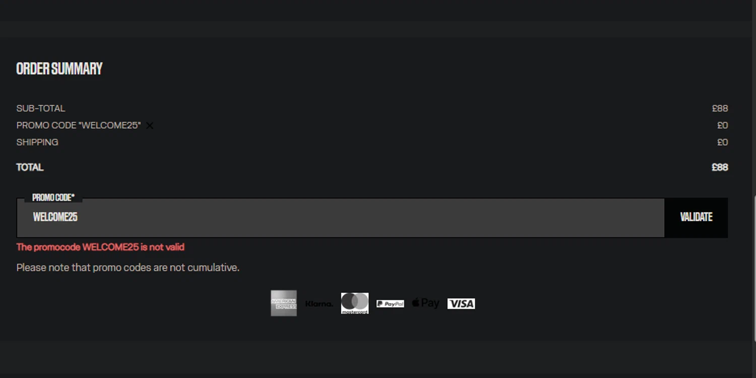 Jean Paul Gaultier promo code screenshot showing code WELCOME25 applied at Jean Paul Gaultier checkout page. Uploaded by SimplyCodes community member FIREINTHEHOLE on Nov 19, 2025