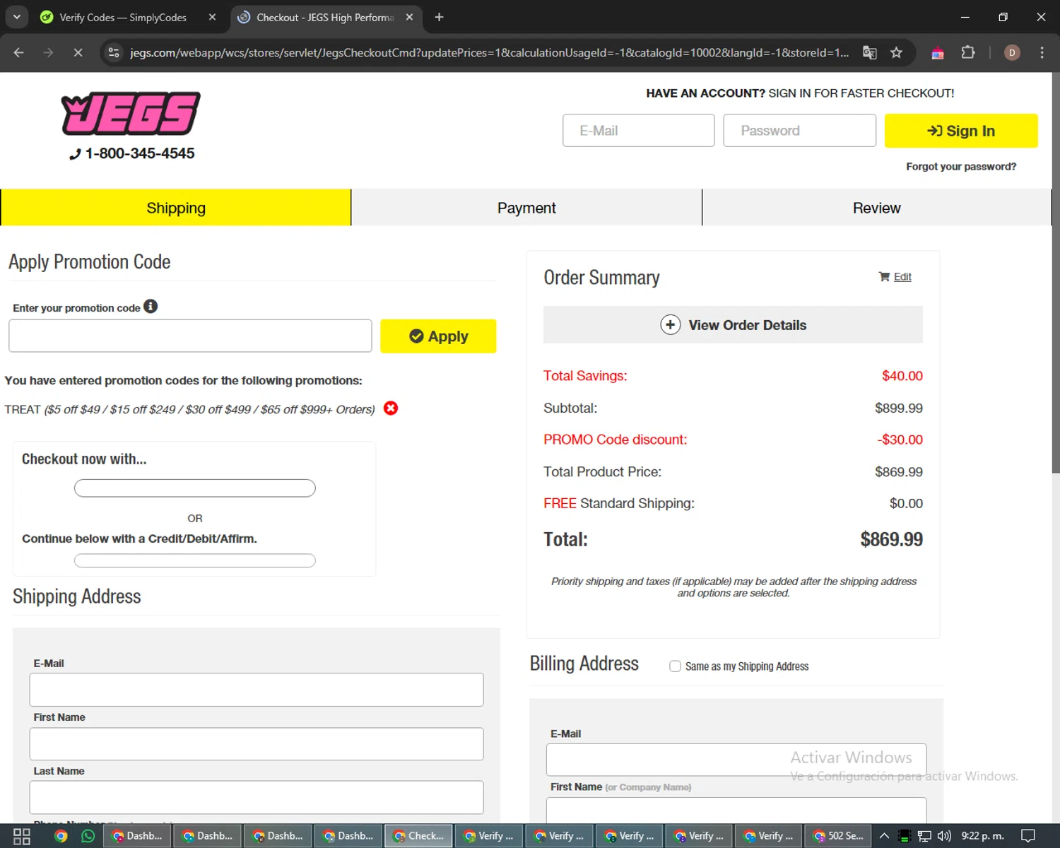 how to use JEGS coupons