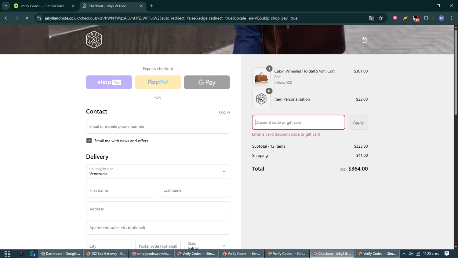 Jekyll and Hide UK promo code screenshot showing code EXTRA20 applied at Jekyll and Hide UK checkout page. Uploaded by SimplyCodes community member VoucherCurator824 on Aug 7, 2025