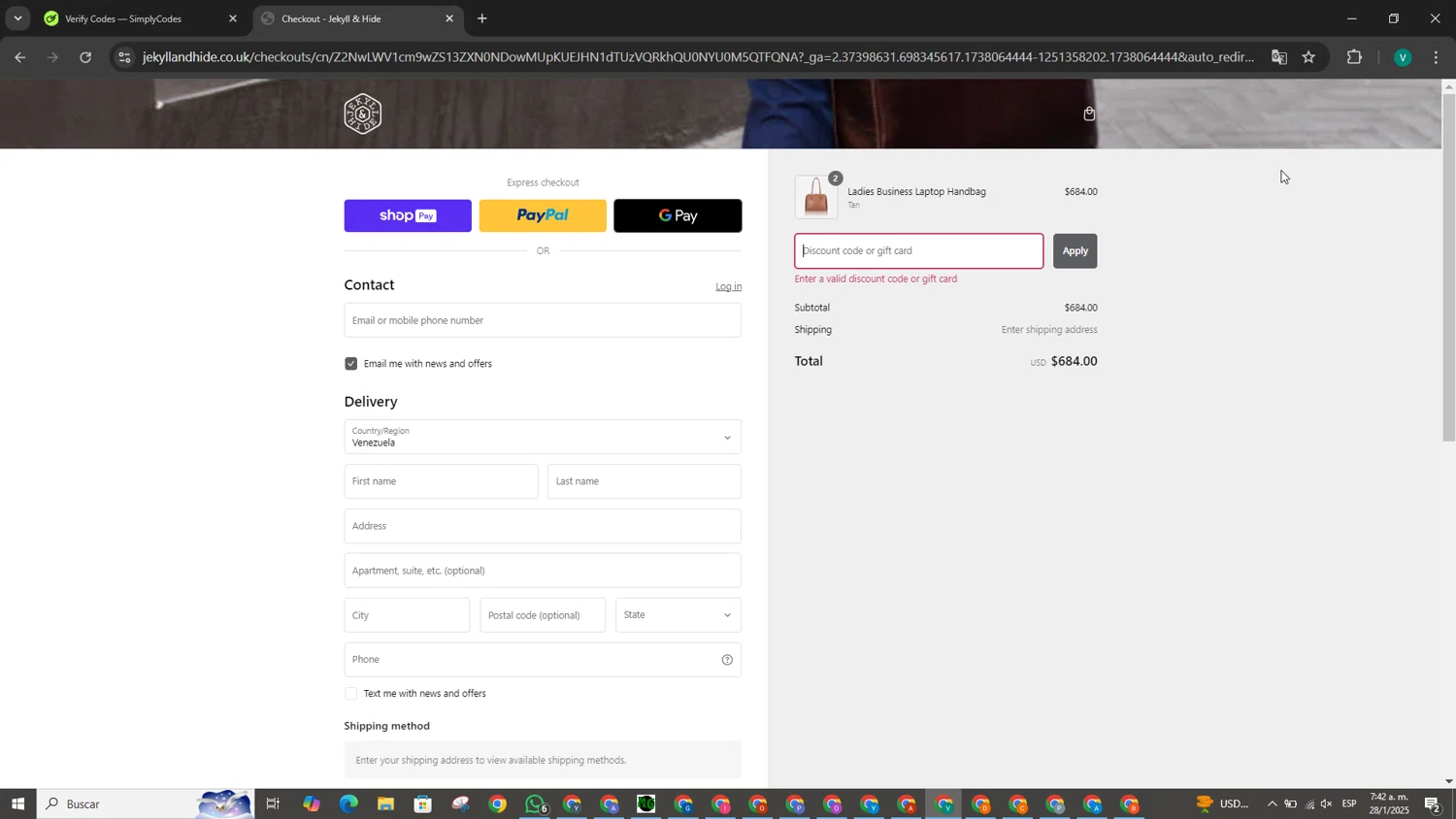 Jekyll and Hide UK promo code screenshot showing code YOU20 applied at Jekyll and Hide UK checkout page. Uploaded by SimplyCodes community member TreasureCurator5878 on Jan 28, 2025