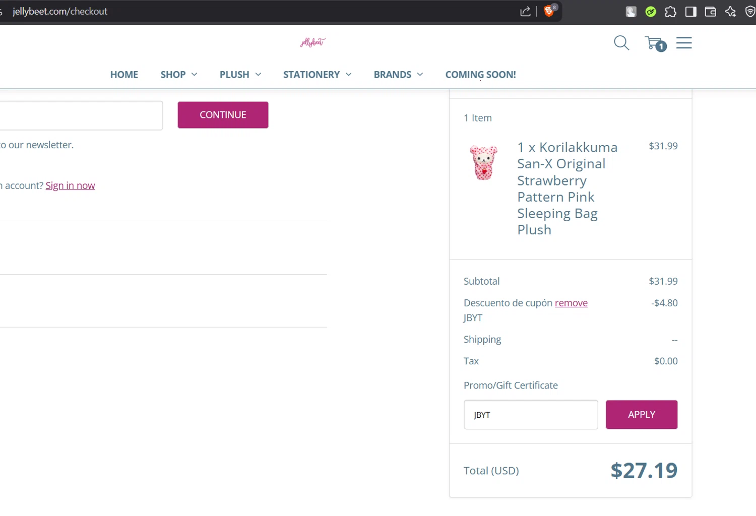 Jellybeet promo code screenshot showing code JBYT applied at Jellybeet checkout page. Uploaded by SimplyCodes community member SavvyNavigator5168 on May 17, 2025