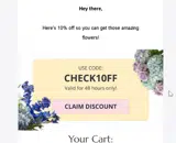 Jennie's Flowers coupon verification screenshot