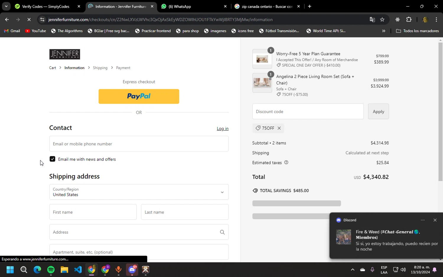 where to use Jennifer Convertibles promo code box