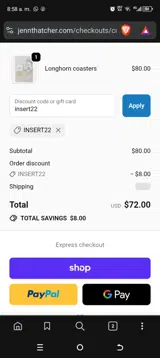 insert22 coupon verification screenshot
