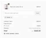10SAVE coupon verification screenshot