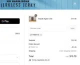 No Harm Done –  Jerkless Jerky coupon verification screenshot