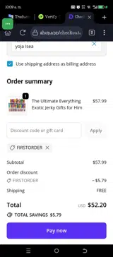 FIRSTORDER coupon verification screenshot