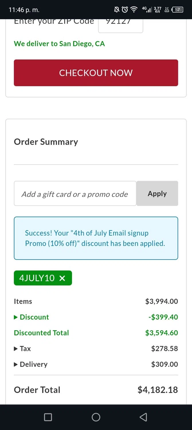 Jerome's checkout page showing Jerome's discount code box | Screenshot taken by SimplyCodes community member on Jun 22, 2024