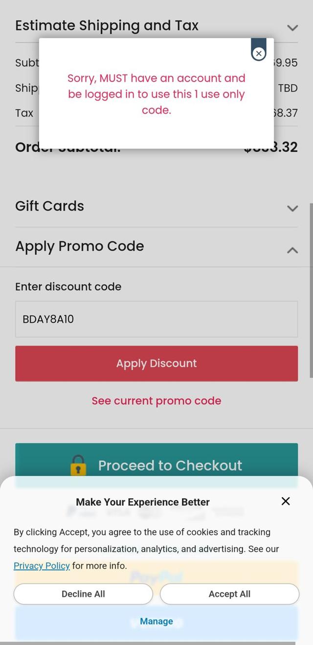 Jerry's Artarama checkout page showing Jerry's Artarama discount code box | Screenshot taken by SimplyCodes community member on Mar 27, 2025