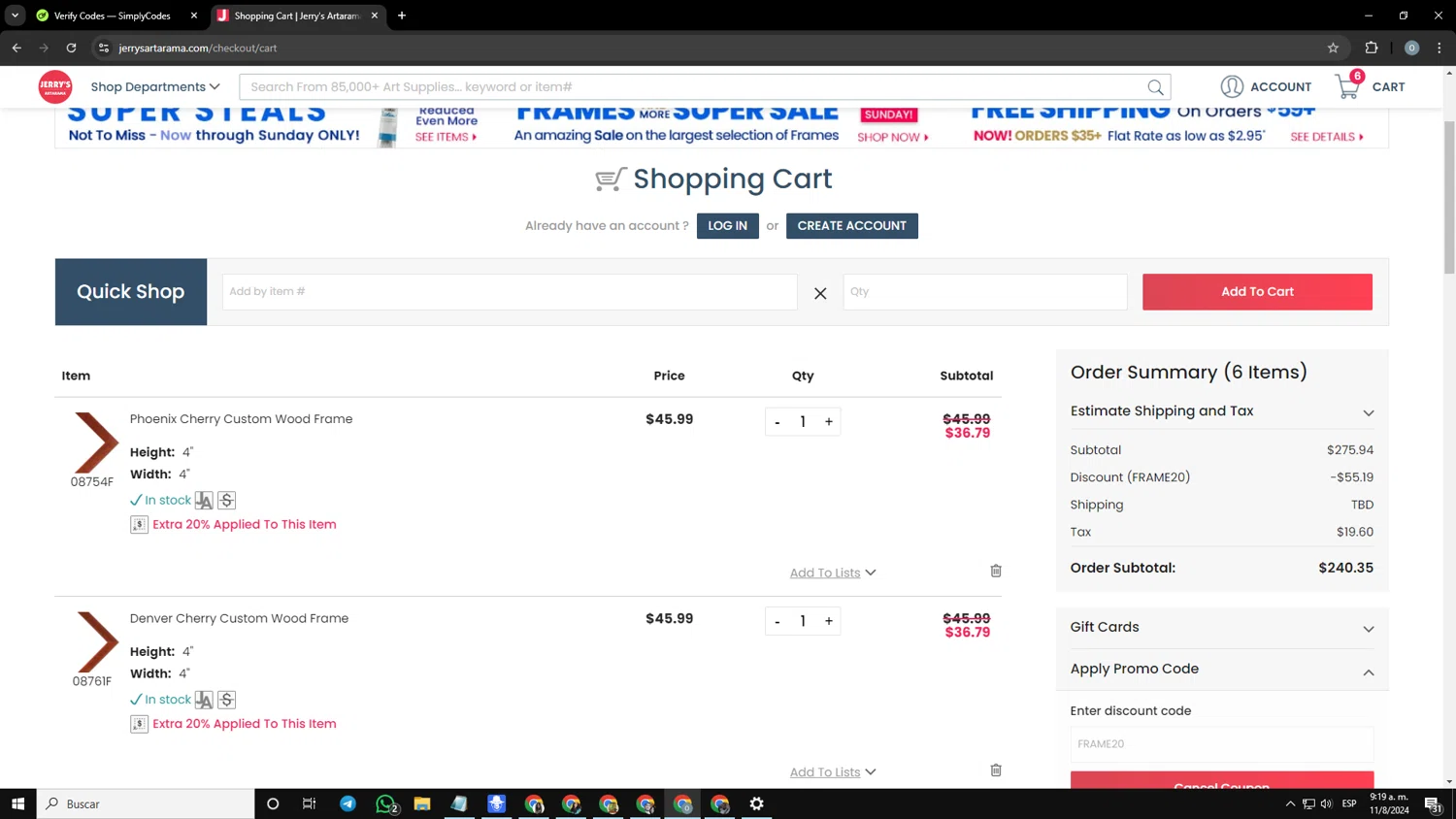 how to use Jerry's Artarama coupons