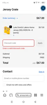 10DEQO coupon verification screenshot