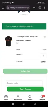 Free10 coupon verification screenshot