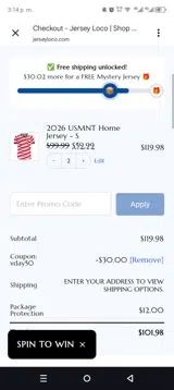 VDAY50 coupon verification screenshot