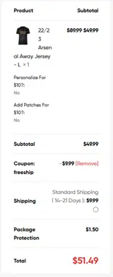FREESHIP coupon verification screenshot