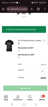 Free10 coupon verification screenshot