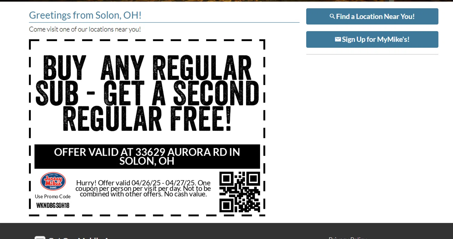 Regular Sub Jersey Mike's Coupons April 2020 Inside Jersey