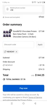 NEWDAY coupon verification screenshot