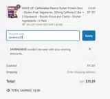 savenow20 coupon verification screenshot