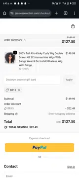 BR15 coupon verification screenshot
