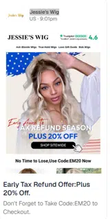 em20 coupon verification screenshot