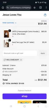 Jesus Loves You coupon verification screenshot