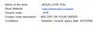 Jesus Loves You coupon verification screenshot