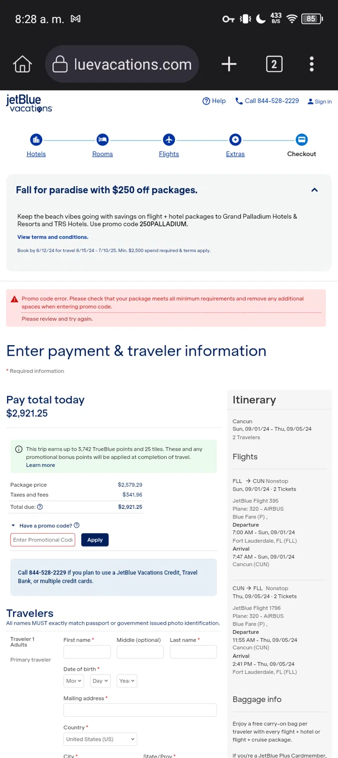 JetBlue Vacations Promo Codes 300 Off November 2024