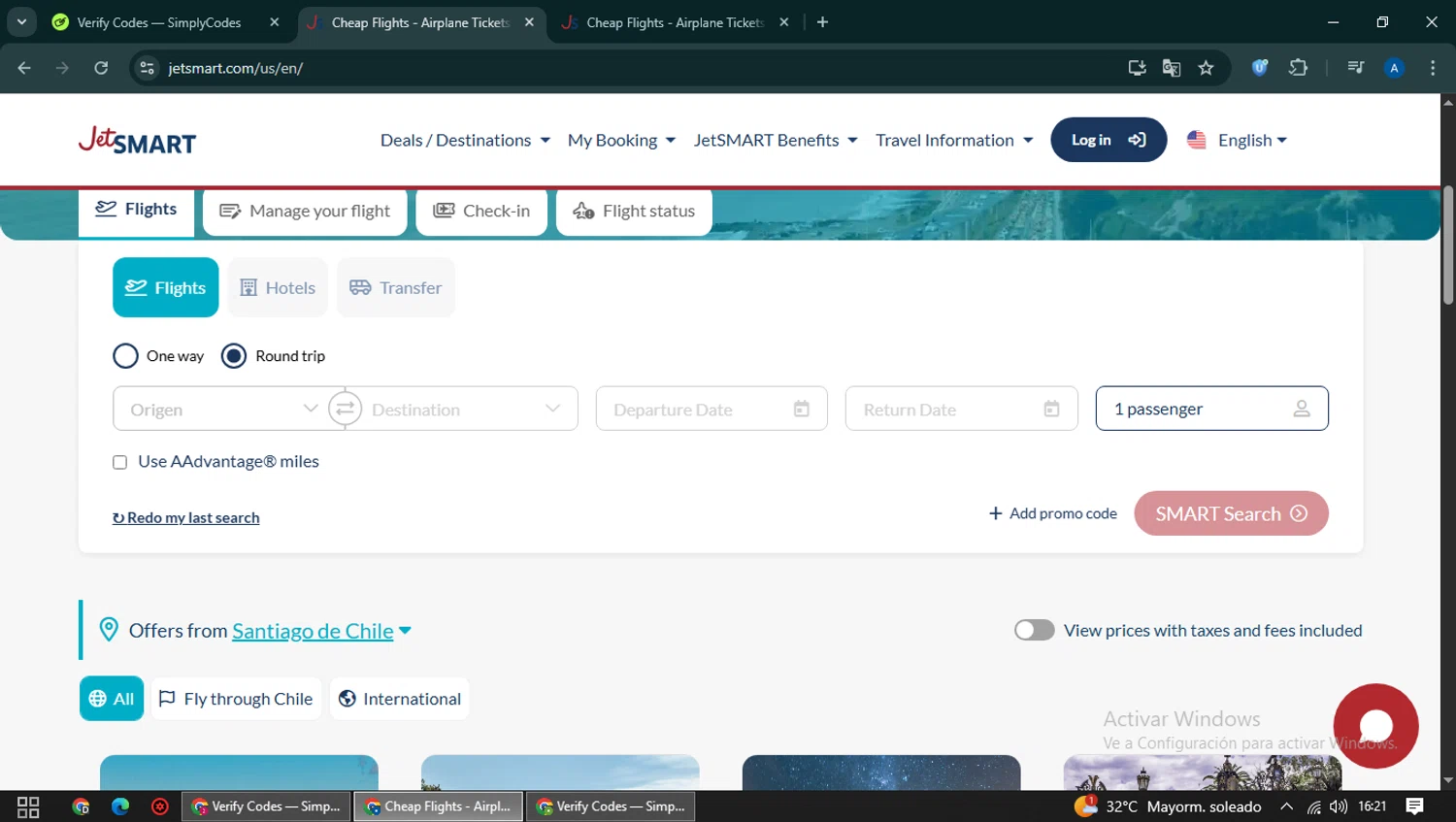 JetSMART promo code screenshot showing code oferta25 applied at JetSMART checkout page. Uploaded by SimplyCodes community member NobleCaptain2872 on Sep 24, 2025