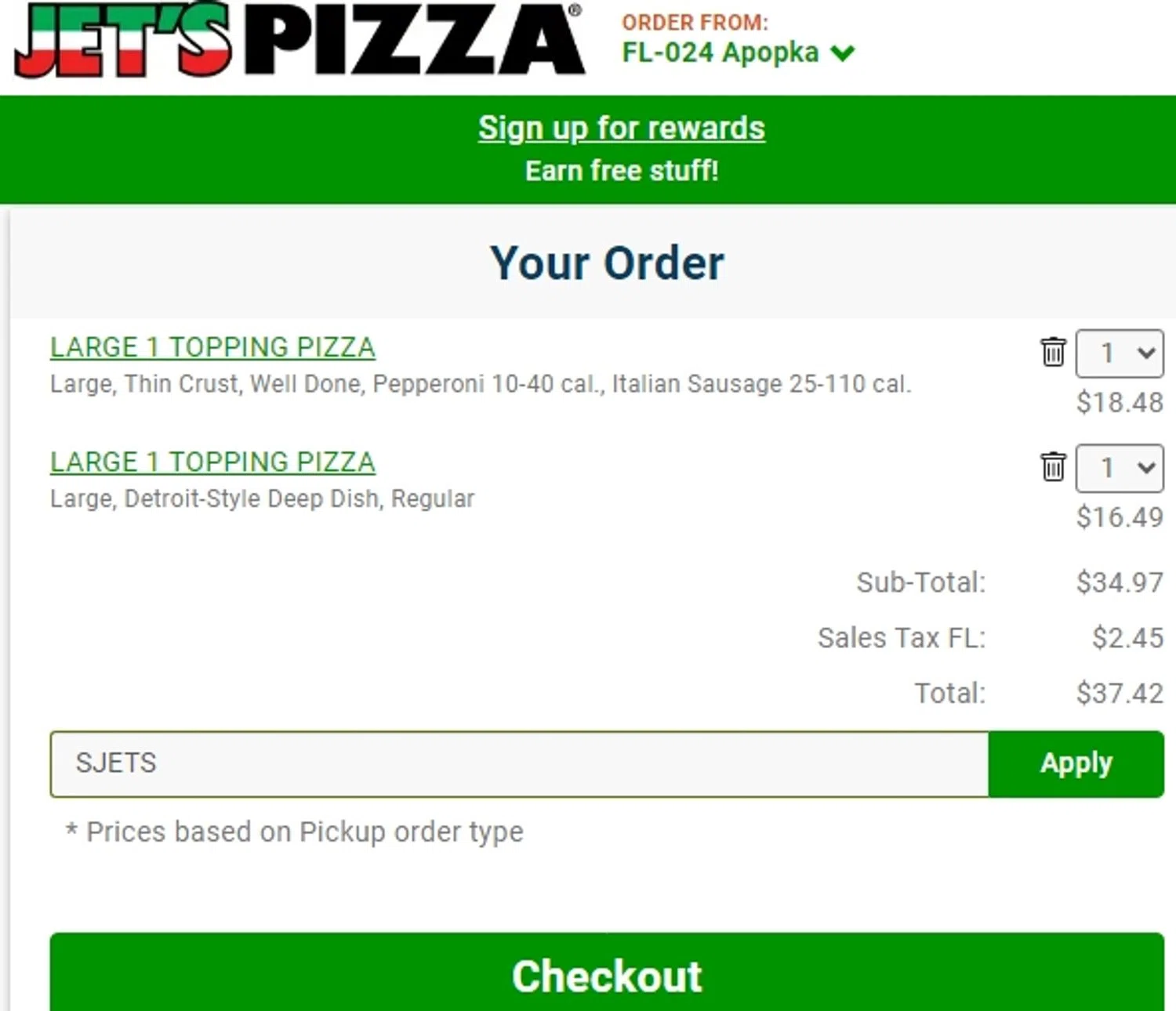 Jets Pizza Promo Code 2025