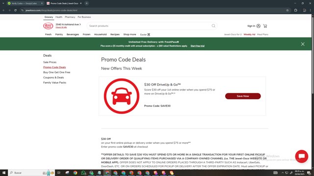 Jewel Osco checkout page showing Jewel Osco promo code box | Screenshot taken by SimplyCodes community member on Apr 20, 2025