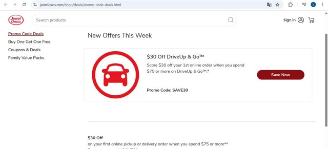 Jewel Osco checkout page showing Jewel Osco promo code box | Screenshot taken by SimplyCodes community member on Aug 29, 2025