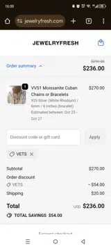 vets coupon verification screenshot