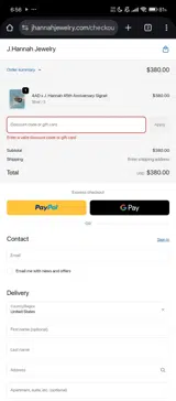 J. Hannah coupon verification screenshot