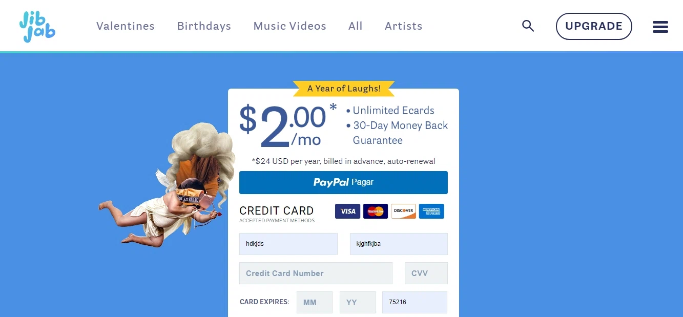 where to use JibJab promo code box