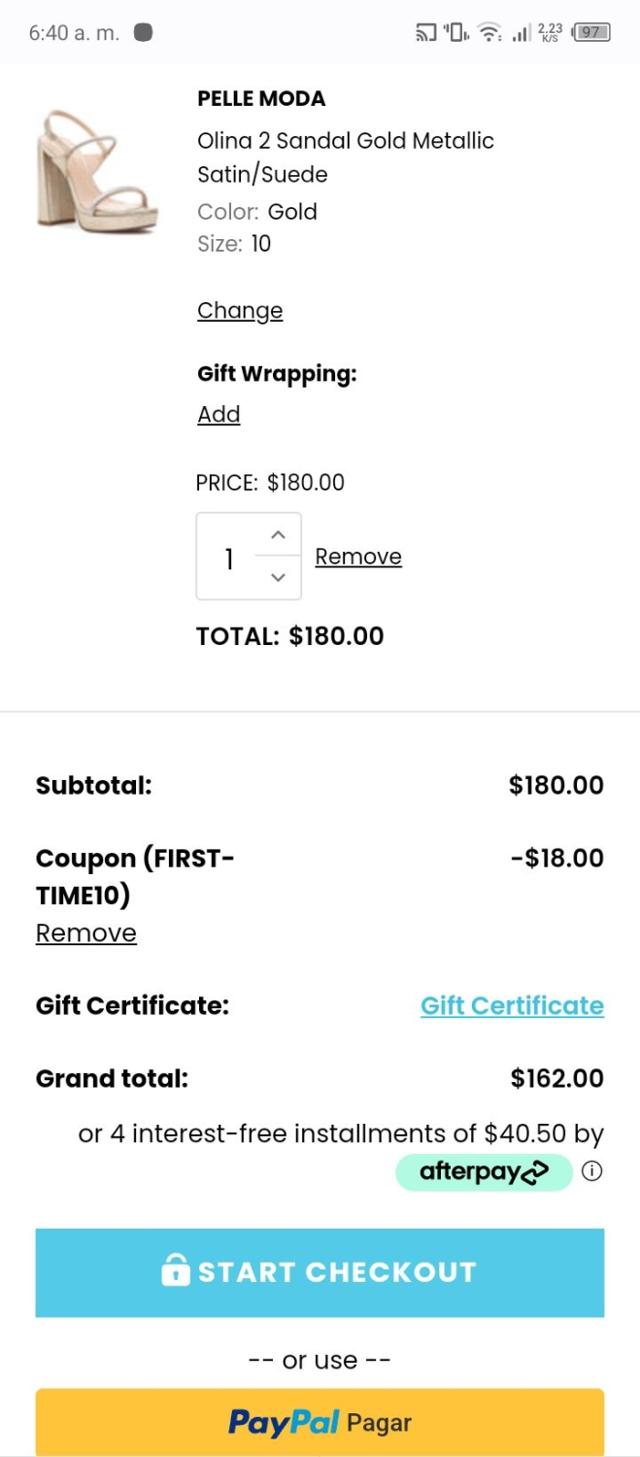 Jildor Shoes checkout page showing Jildor Shoes discount code box | Screenshot taken by SimplyCodes community member on May 8, 2023