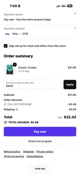 Jiminys coupon verification screenshot