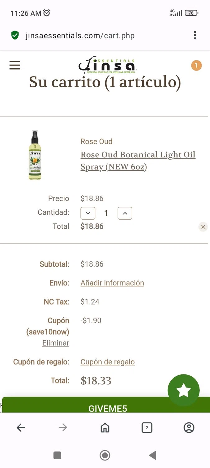 Jinsa Essentials coupon code screenshot showing code save10now applied at Jinsa Essentials checkout page. Uploaded by SimplyCodes community member Levi_Ackerman on May 14, 2025