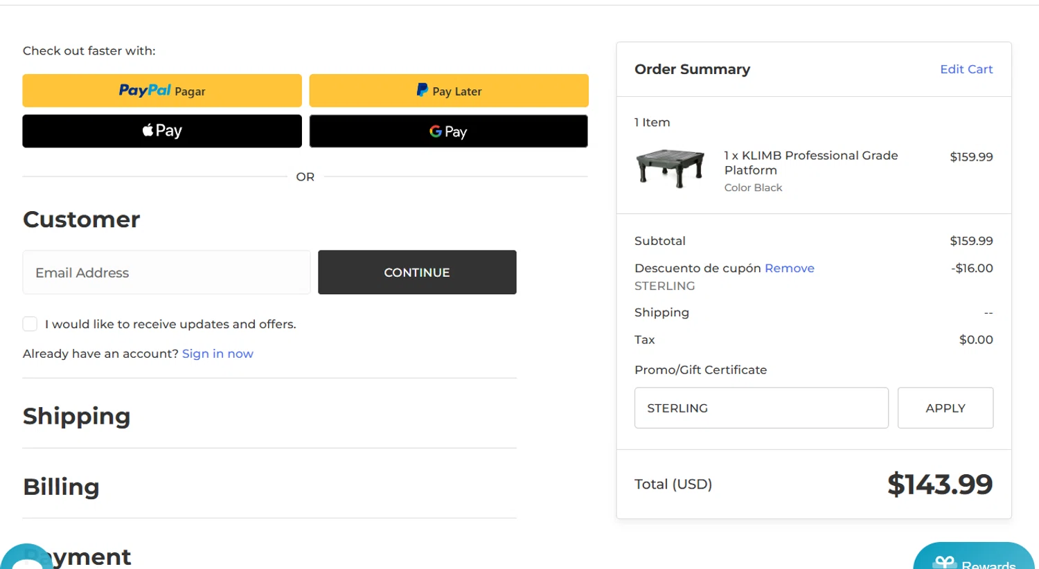 J&J Dog Supplies promo code screenshot showing code STERLING applied at J&J Dog Supplies checkout page. Uploaded by SimplyCodes community member RewardCurator5232 on Jun 22, 2025