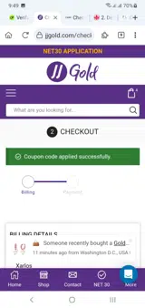 SAVE10 coupon verification screenshot