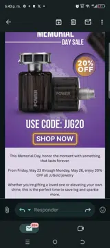 Jjg20 coupon verification screenshot
