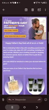 Dad20 coupon verification screenshot