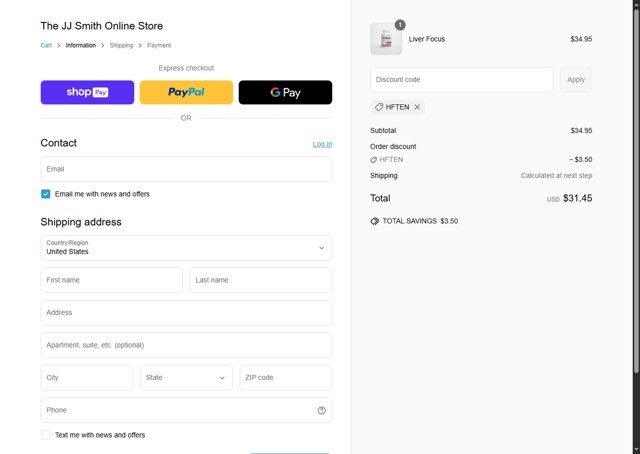 JJ Smith checkout page showing JJ Smith discount code box | Screenshot taken by SimplyCodes community member on Apr 24, 2025