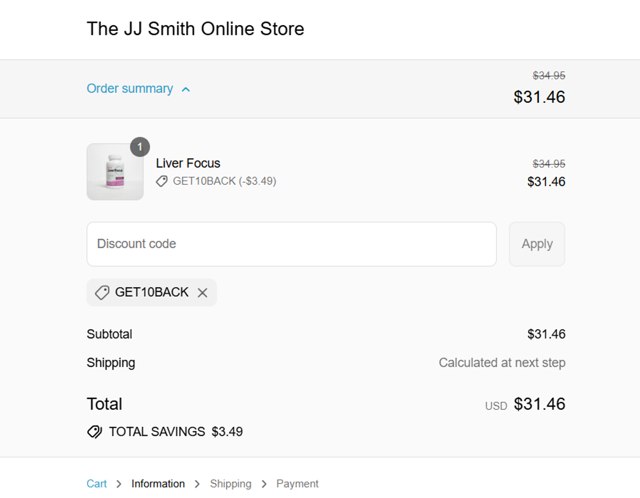 JJ Smith checkout page showing JJ Smith discount code box | Screenshot taken by SimplyCodes community member on Aug 25, 2025