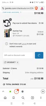 V9CK8HF7 coupon verification screenshot